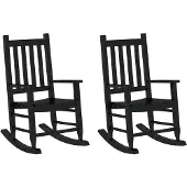 vidaXL Schommelstoelen 2 st voor kinderen massief populierenhout zwart