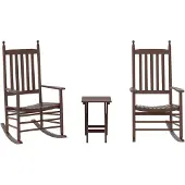 vidaXL Schommelstoelen 2 st met inklapbare tafel populierenhout bruin