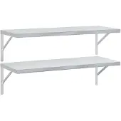 vidaXL Wandschappen 2 st 100x40 cm roestvrijstaal zilverkleurig