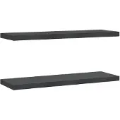 vidaXL Wandschappen 2 st 75x23,5 cm roestvrijstaal zwart
