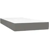 vidaXL Kindermatras met pocketvering, medium stevigheid, donkergrijs, 80x160 cm, met stoffen bekleding