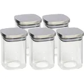 Gerimport Gerim - Voedsel/etenswaren 5x voorraadpotten 1400ml glas en RVS deksel