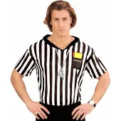 Widmann Scheidsrechter verkleedshirt - 1x - zwart/wit - polyester - heren M/L
