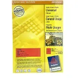 Avery Gekleurde universele etiketten formaat 105 x 37 mm (b x h) 1.600 stuks rood