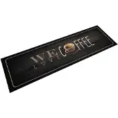 vidaXL Keukenmat wasbaar koffietekst 45x150 cm fluweel