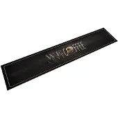 vidaXL Keukenmat wasbaar koffietekst 60x300 cm fluweel