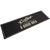 vidaXL Keukenmat wasbaar koffietekst 45x150 cm fluweel