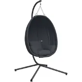 vidaXL Hangende Egg Chair met standaard antraciet stof en staal