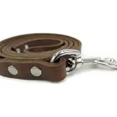 Brekz Leren looplijn bruin 130 cm x 20 mm