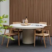 Giga Meubel Tuintafel Eden Rond Beige Ø120cm