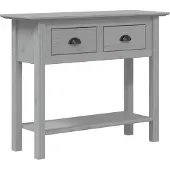 vidaXL Wandtafel BODO 91x35x74 cm massief grenenhout grijs