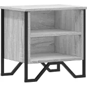vidaXL Nachtkastje 40x30x40 cm bewerkt hout grijs sonoma eikenkleurig