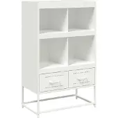 vidaXL Hoge kast 68x39x111,5 cm staal wit
