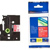 Brother Tape TZe-435 Wit op rood (12 mm)