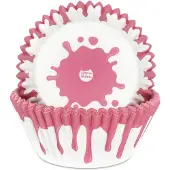 House of Marie Cupcake Vormpjes - Drip Pink - pk/50 - Baking Cups voor Muffins en Cupcakes