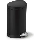 Simplehuman Prullenbak Half Rond Zwart 6L