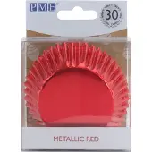 Pme Cupcake Vormpjes Papier met Folie - Metallic Rood - pk/30 - Baking Cups