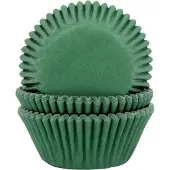 House of Marie Cupcake Vormpjes - Donkergroen - pk/50 - Baking Cups voor Muffins en Cupcakes