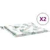 vidaXL Stoelkussens 2 st bladpatroon 50x50x4 cm stof