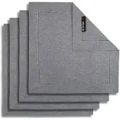 Kook Servet Gemeleerd Grijs (set van 4)-40 x 40 cm