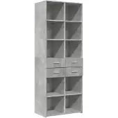 vidaXL Hoge kast 70x42,5x185 cm bewerkt hout betongrijs