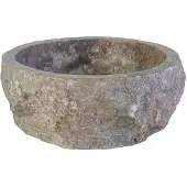 Bewonen Aloni Geërodeerde Natuur Marmeren Waskom 30-35 X 15cm - Grijs - 5404024116412 - Rond - Wastafels, Opzetwastafels