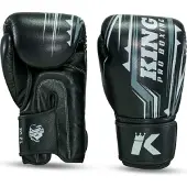 King Pro Boxing Bokshandschoenen - Spartan 1 - Microvezel - Zwart / Grijs 14 oz