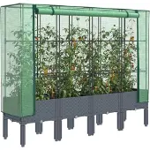 vidaXL Plantenbak verhoogd met kashoes 160x40x140 cm rattanlook