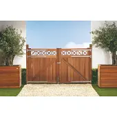 Intergard Poort tuinpoort Bangkirai hardhout met trellis 300x180cm