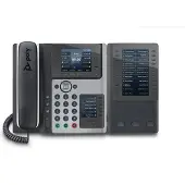 HP IP-telefoon Poly Edge E400 met PoE-ondersteuning, IP-telefoon, zwart, headset met kabel, 8 lijnen, IPS-scherm, 8,89 cm (3,5")