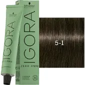 Schwarzkopf Haarverven Igora Zero Amm Cendrés & CoolsPermanent Color Cream 5-1 Lichtbruin Cendré