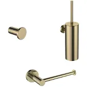 Regn Accessoireset Toilet - Geborsteld Goud Pvd - Messing - Accessoires, Toilet accessoires, Toilet accessoires sets - 8720297698446