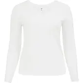 We fashion - Dames T-shirt met V-hals - Curve - Wit - Katoen - Plus Size Maat: 46