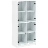 vidaXL Hoge kast met deuren 68x37x142 cm bewerkt hout wit