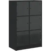 vidaXL Hoge kast met deuren 68x37x109 cm bewerkt hout zwart