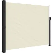 vidaXL Windscherm uittrekbaar 160x600 cm crèmekleurig