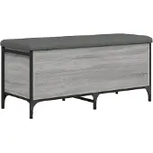 vidaXL Opbergbankje 102x42x45 cm bewerkt hout grijs sonoma eikenkleur