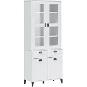 vidaXL Hoge kast VIKEN, wit, 80x40x190 cm, massief grenenhout