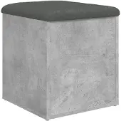 vidaXL Opbergbankje 42x42x45 cm bewerkt hout betongrijs