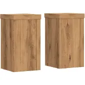 vidaXL Plantenstandaards 2 st 10x10x18 cm hout artisanaal eiken