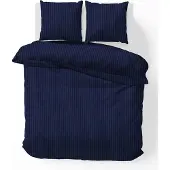 ISleep Satijnstreep Kussensloop - 60x70 cm - Donker Blauw