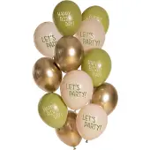 Folat - Ballonnen Golden Olive (12 stuks - 33 cm)