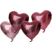 Folat - Folieballonnenset Love is in the Air 4 stuks - Valentijnsdag versiering - Valentijnsdag cadeau - valentijnsdag