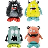 Folat - Staande Folieballon Monsters - 4 stuks (35 x 40 cm)