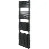 VIPERA Vesuvio dubbele handdoekradiator 50 x 180 cm centrale verwarming mat zwart zij- en middenaansluiting 1799W