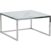 Beliani BREA - Salontafel - Wit/Zilver - Veiligheidsglas