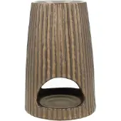 Scentchips Rib Rond Waxbrander - Geurbrander - Oliebrander - Wax Melts Brander - Aromabrander - Ook Geschikt Voor Essentiële Oliën - Geurolie - Waxmelts - Brons
