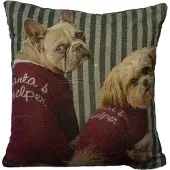 Mars & More kussen fluweel preppy kerst honden 45x45cm*