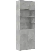 vidaXL Opbergkast 80x42,5x225 cm bewerkt hout betongrijs