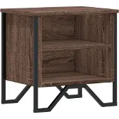 vidaXL Nachtkastje 40x30x40 cm bewerkt hout bruin eikenkleur